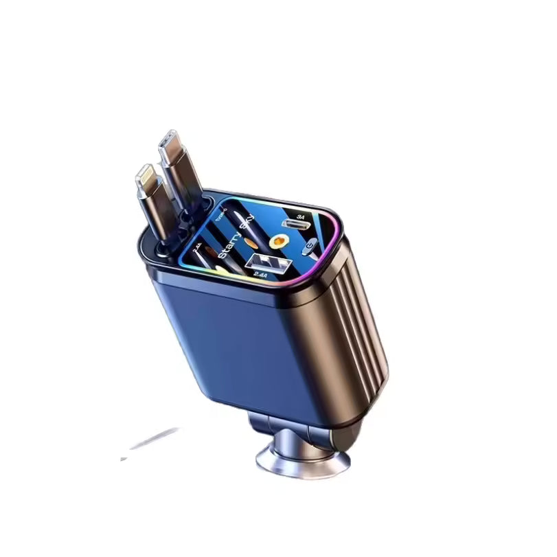 4in1 chargeur avec ciel étoilé   ✨   شاحن سيارة  جديد مع ضوء النجوم