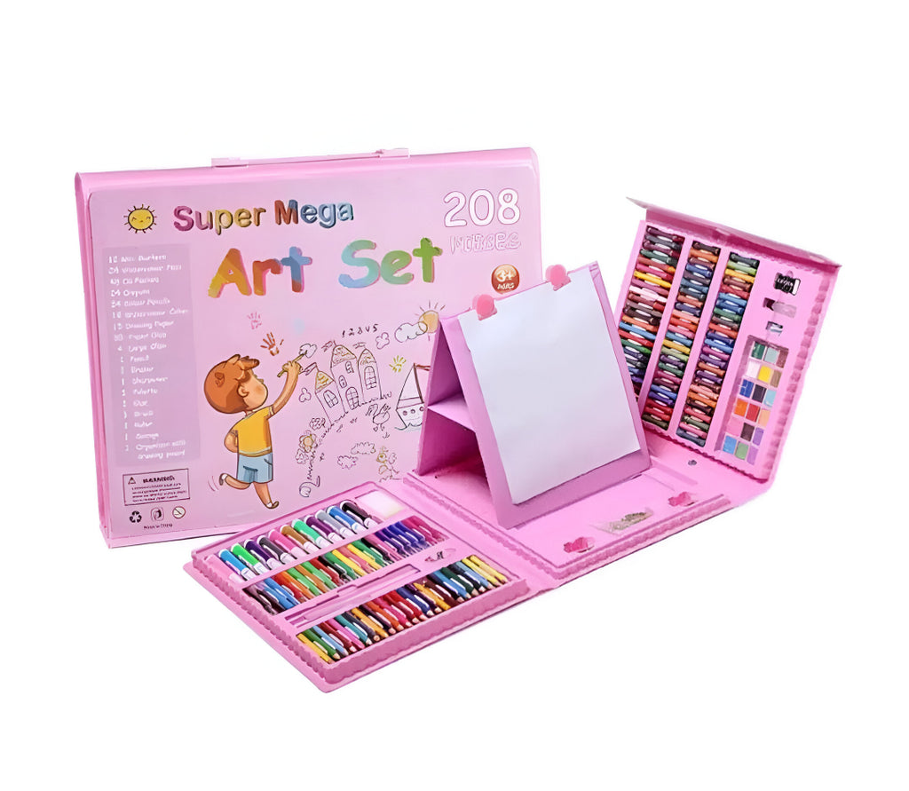 Kit de dessin pour enfants 208Pcs  مجموعة أدوات الرسم الضخمة (208 قطعة)
