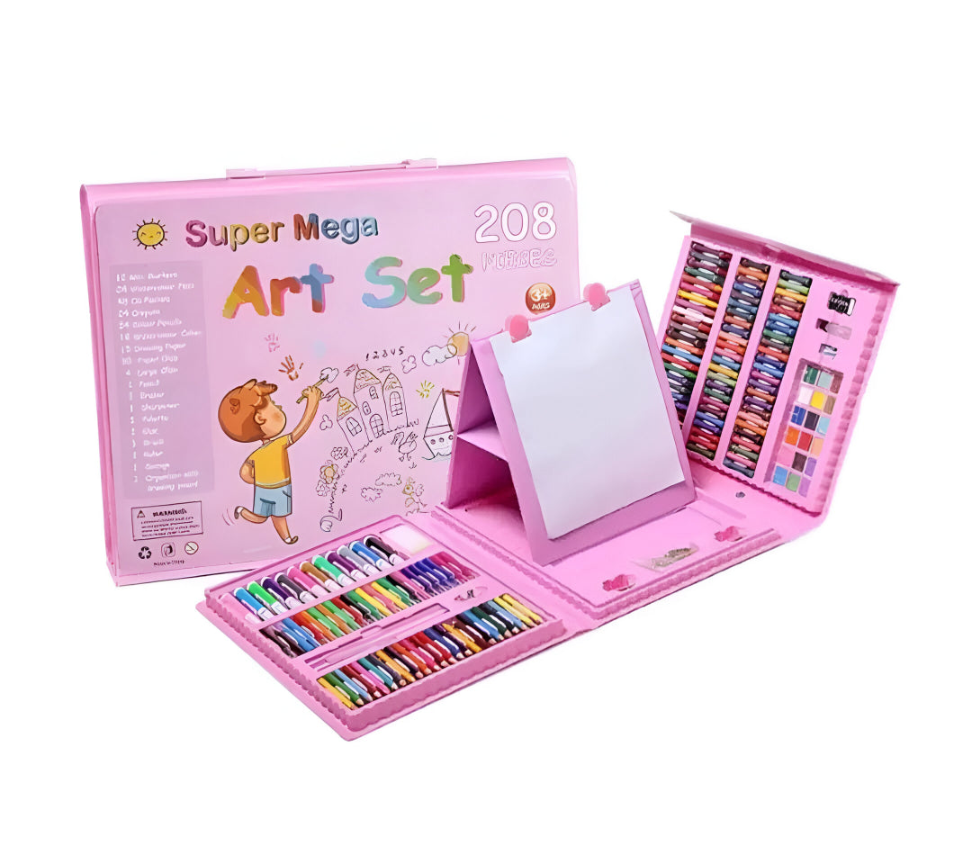 Kit de dessin pour enfants 208Pcs  مجموعة أدوات الرسم الضخمة (208 قطعة)
