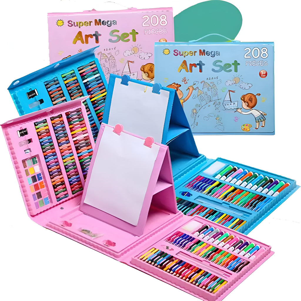 Kit de dessin pour enfants 208Pcs  مجموعة أدوات الرسم الضخمة (208 قطعة)